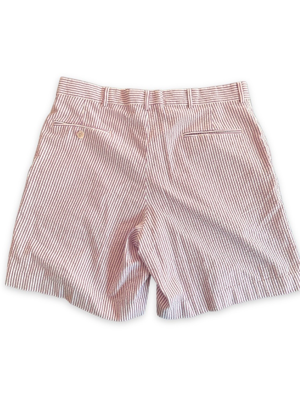 Men's Charleston Khaki Seersucker Red Stripe Striped Shorts